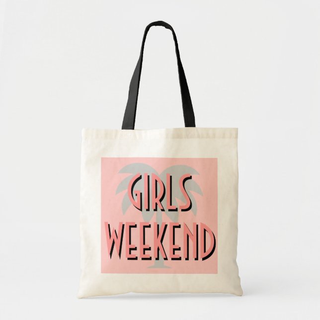 Mädchen weekend korallenrote rosa Palme der Tragetasche (Vorne)