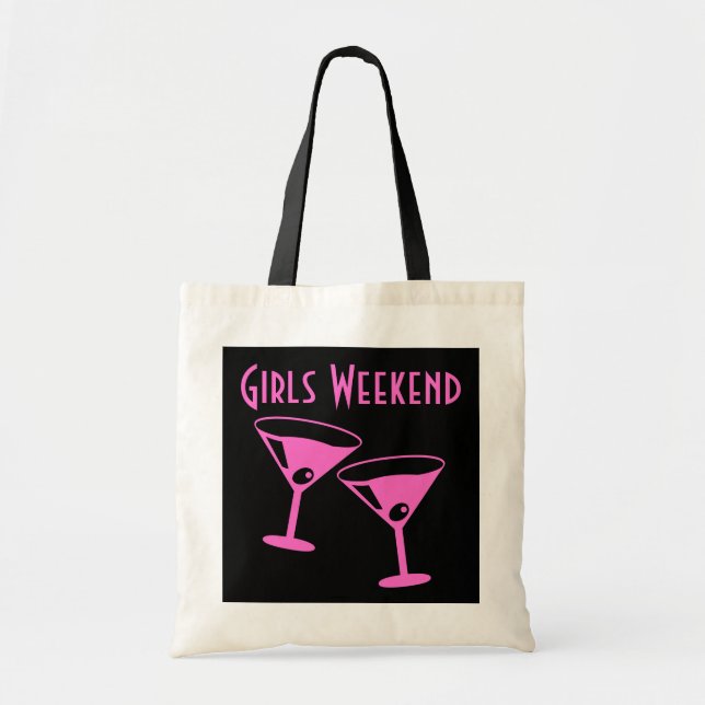 Mädchen weekend Partytasche mit rosa Tragetasche (Vorne)