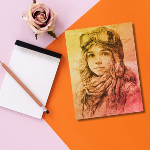 Mädchen Weiblicher Pilot Fluglotse Luftfahrt Spaß  Postkarte