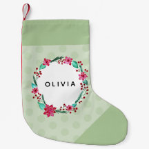 Mädchen Weihnachten Niedliche Blume Kranz & Name K