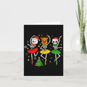 Mädchen Weihnachts Ballett Skelett Ballerina Fraue Karte