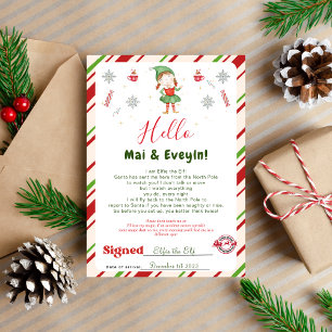 Mädchen-Weihnachts-Elf-Willkommensbriefkarte Einladung