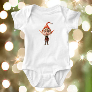 Mädchen-Weihnachtselfen-Body mit Waif-Look Baby Strampler