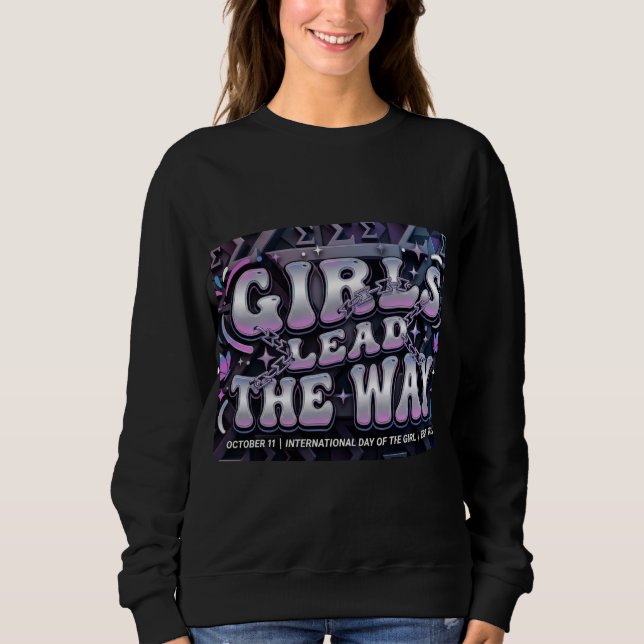 Mädchen weisen den Weg Digitale Gestaltung Sweatshirt (Vorderseite)