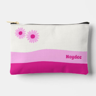 Mädchen weiß rosa Gänseblümchen einfach Zubehörtasche