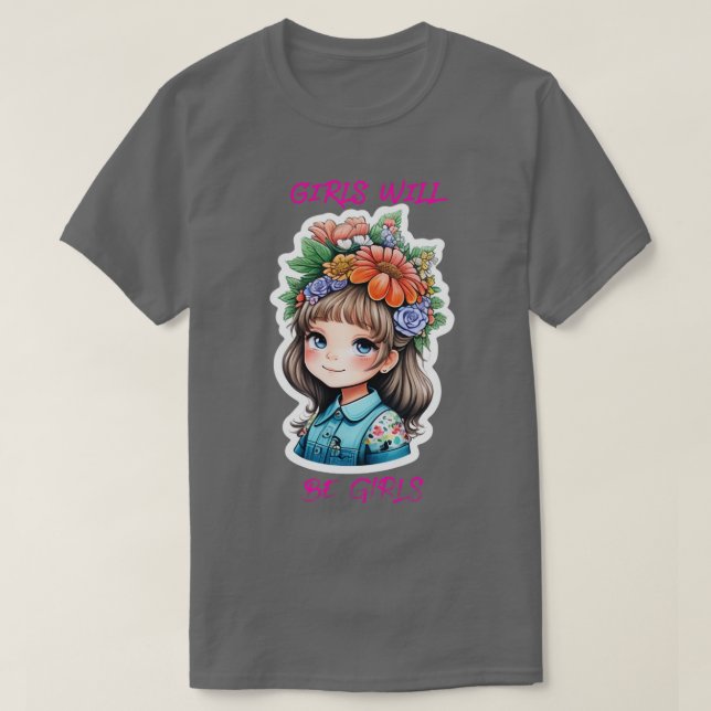 Mädchen werden 8 T-Shirt (Design vorne)