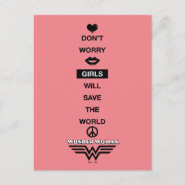 Mädchen werden die Weltwunder-Frau grafisch Gerett Postkarte