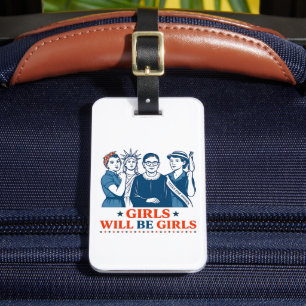 Mädchen werden Girls Patriotic Feminist 4. Juli Gepäckanhänger