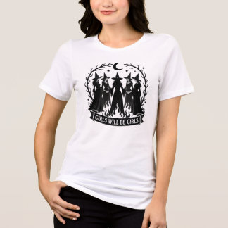Mädchen werden Mädchen Hexenzirkel Halloween Tri-Blend Shirt