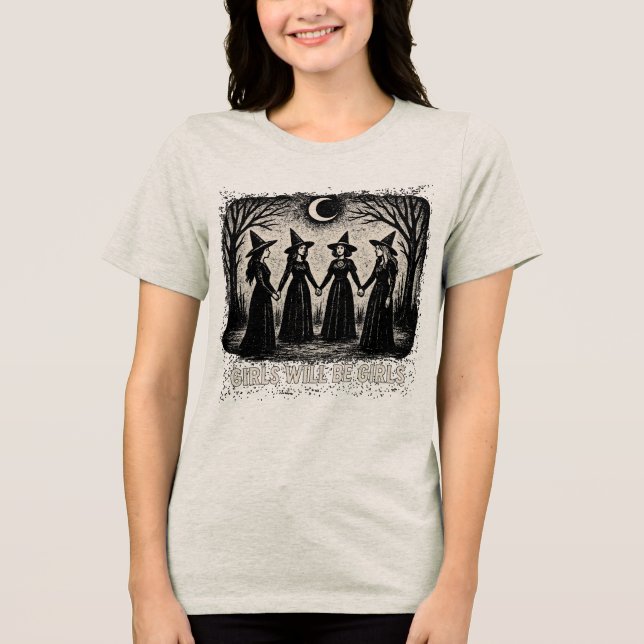Mädchen werden Mädchen sein Tri-Blend Shirt (Vorderseite)
