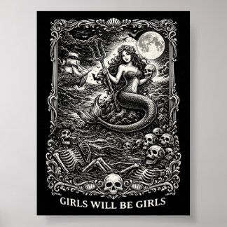 Mädchen werden Mädchen Weibliche mystische Meerjun Poster