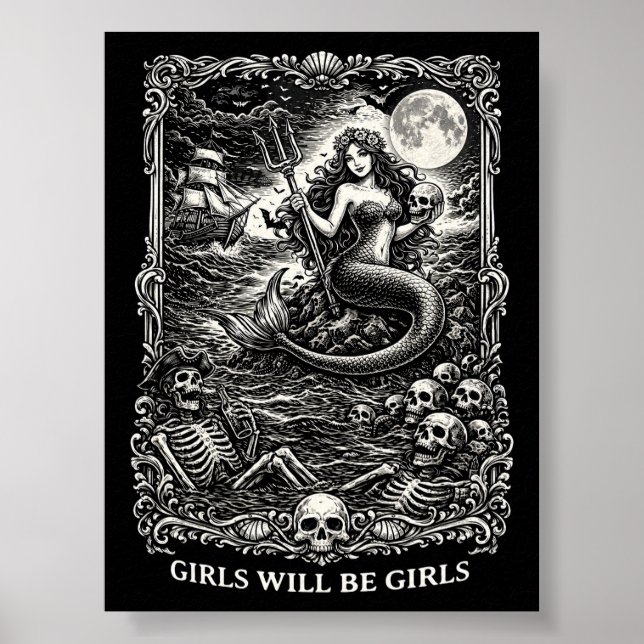 Mädchen werden Mädchen Weibliche mystische Meerjun Poster (Vorne)