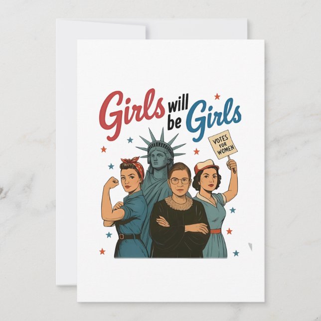 Mädchen werden Mädchenfeminismus Gleichberechtigun Einladung (Vorderseite)