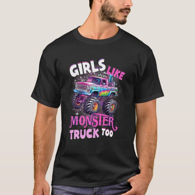 Mädchen wie Monster Truck zu rosa Monster Truck Gi T-Shirt (Vorderseite)