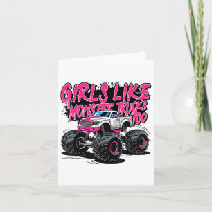 Mädchen wie Monster Trucks zu Geburtstagsgeschenk Karte