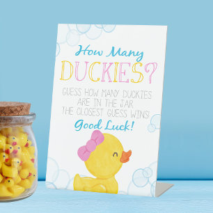 Mädchen Wie viele Duckies Geburtstag oder Baby Sho Sockelschild