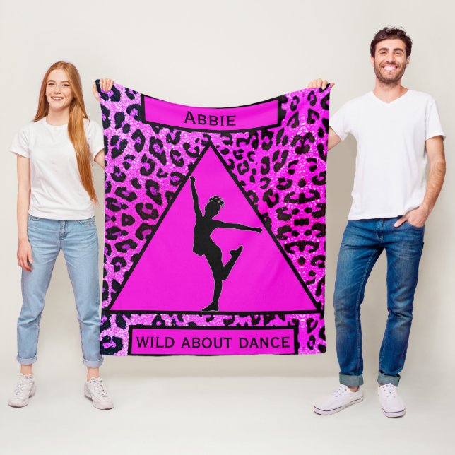 Mädchen "Wild About Dance" Rosa Leopard Fleecedecke (Beispiel)