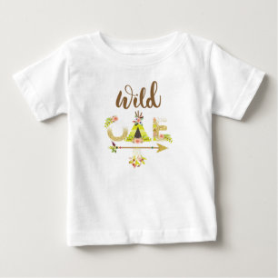 Mädchen Wild Eins Boho Erster Geburtstag Baby T-shirt