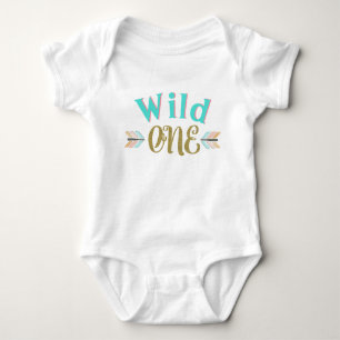 Mädchen Wild One 1. Geburtstags-Shirts Baby Strampler