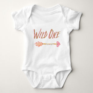 Mädchen-wilde 1. Geburtstags-Shirts Baby Strampler