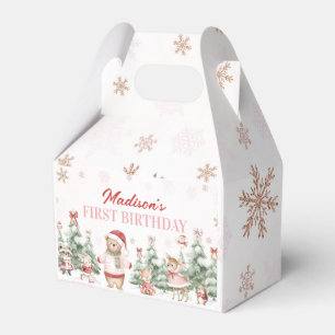 Mädchen Winter Onederland Waldtiere Geburtstag Geschenkschachtel