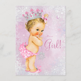 Mädchen Winter Wonderland Baby Shower Einladung