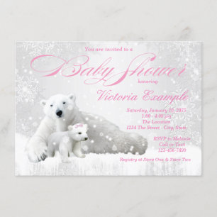 Mädchen Winter Wonderland Baby Shower Einladungen