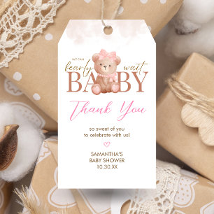Mädchen wir können frühzeitig abwarten Baby Dusche Geschenkanhänger