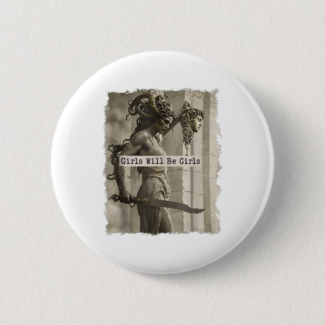 Mädchen wird die Mädchen Medusa Tank Top_1 Button (Vorderseite)