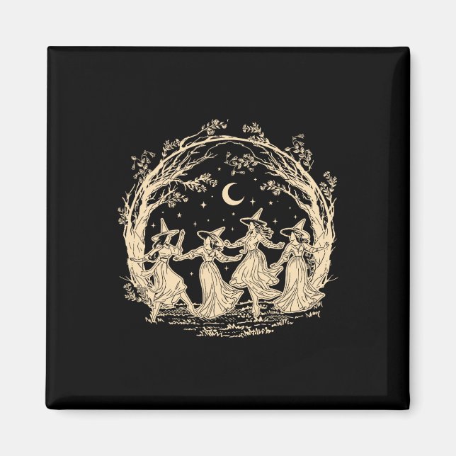 Mädchen wird Mädchen Hexerei Hexerei Spooky Saison Magnet (Vorne)