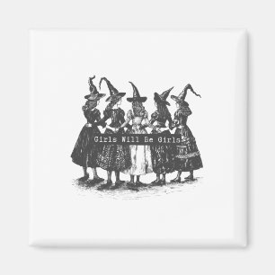 Mädchen wird Mädchen Hexerei Hexerei Spooky Saison Magnet