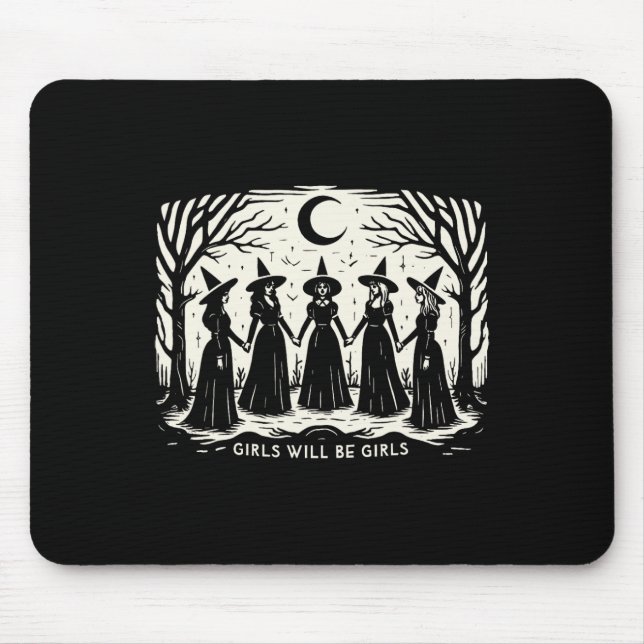 Mädchen wird Mädchen Hexerei Hexerei Spooky Saison Mousepad (Vorne)