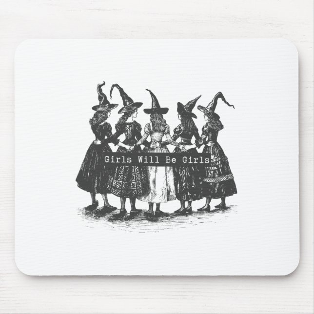 Mädchen wird Mädchen Hexerei Hexerei Spooky Saison Mousepad (Vorne)
