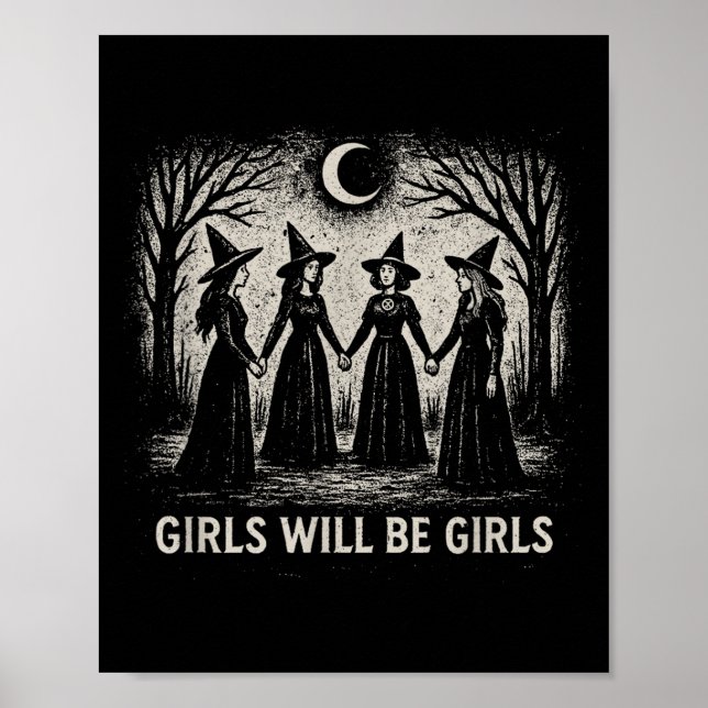 Mädchen wird Mädchen Hexerei Hexerei Spooky Saison Poster (Vorne)