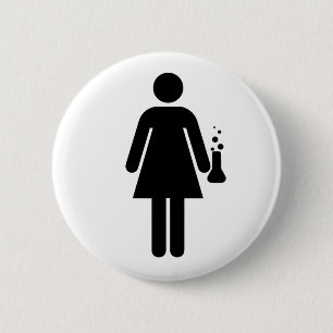 Mädchen-Wissenschaftler Button
