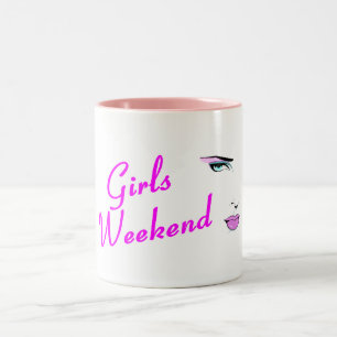 Mädchen-Wochenende (Gesicht) Zweifarbige Tasse