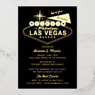 Mädchen-Wochenende Las Vegas Geburtstagsfeier Foli Folieneinladung
