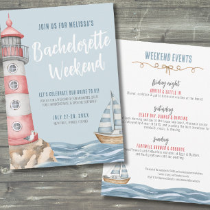 Mädchen-Wochenende Nautical Junggesellinnenabschie Einladung