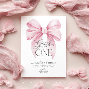 Mädchen wollen einfach nur EIN 1. Geburtstag Rosa  Einladung
