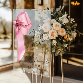 Mädchen wollen einfach nur ein rosa Bow elegante W Acrylschild