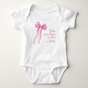 Mädchen wollen einfach nur eine 1. Geburtstagsfeie Baby Strampler
