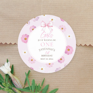 Mädchen wollen einfach nur eine florale fancy One Runder Aufkleber