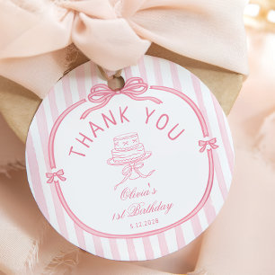 Mädchen wollen einfach nur einen rosa Bogen Danke Geschenkanhänger