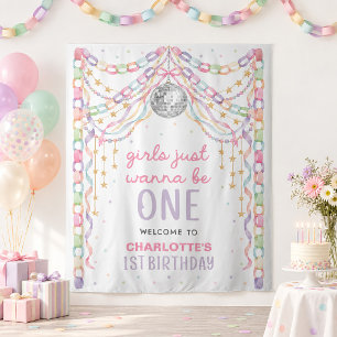 Mädchen wollen einfach nur eins sein 1. Geburtstag Wandteppich