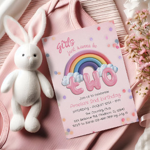 Mädchen wollen einfach nur zwei Regenbogen zum 2.  Einladung