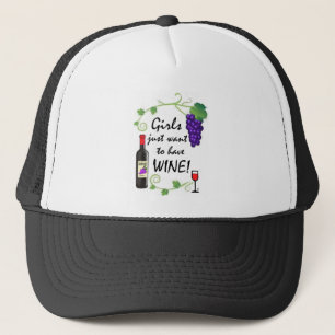 Mädchen wollen gerade, um Wein zu essen! Truckerkappe