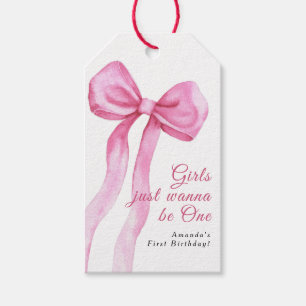 Mädchen wollen nur ein 1. Geburtstag Party sein Geschenkanhänger