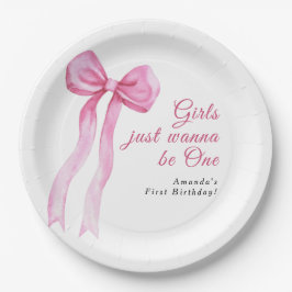 Mädchen wollen nur ein 1. Geburtstag Party sein Pappteller