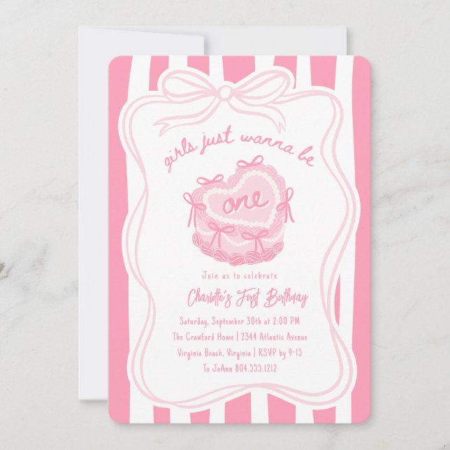 Mädchen Wollte einfach, ein Vintager Geburtstag zu Einladung (Vorderseite)