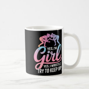 Mädchen Wrestle versuche mitzuhalten Wrestling Wre Kaffeetasse